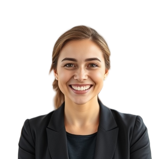 A person smiling to the camera with a white background looking like