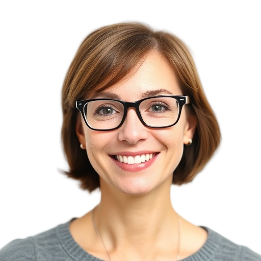 A person smiling to the camera with a white background looking like