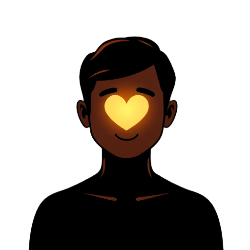"three interconnected circles" "human silhouette" "glowing heart" "calm expression" "soft light rays" "nature elements"