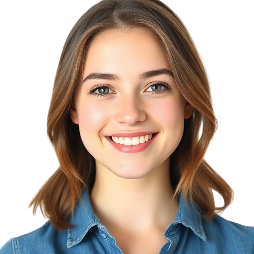 Een persoon glimlachend naar de camera met een witte achtergrond.