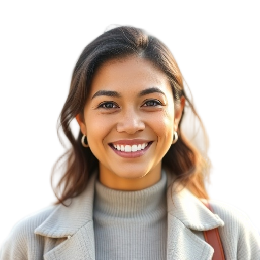 A person smiling to the camera with a white background looking like
