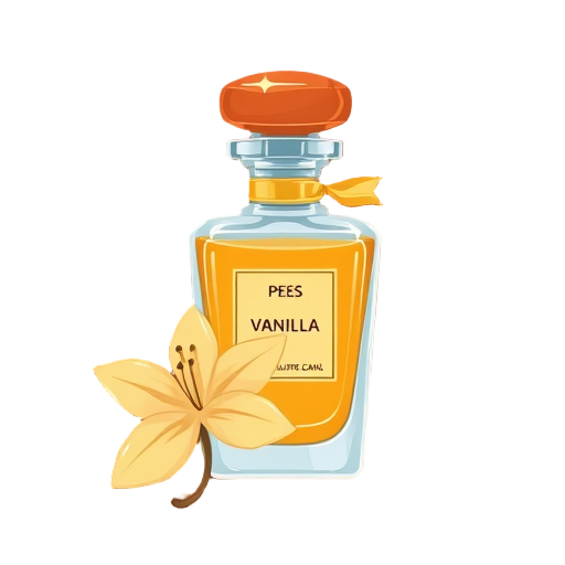 "Vanilla pod" "Praline candy" "Elegant perfume bottle"