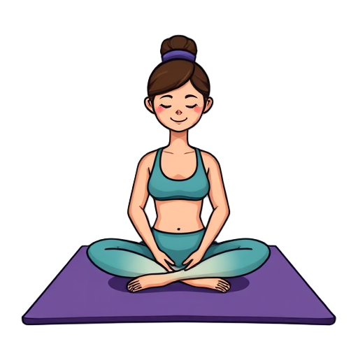 Ontspannen persoon zittend op een yogamat.