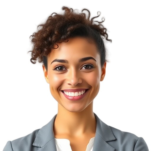 Een glimlachende persoon met een witte achtergrond.