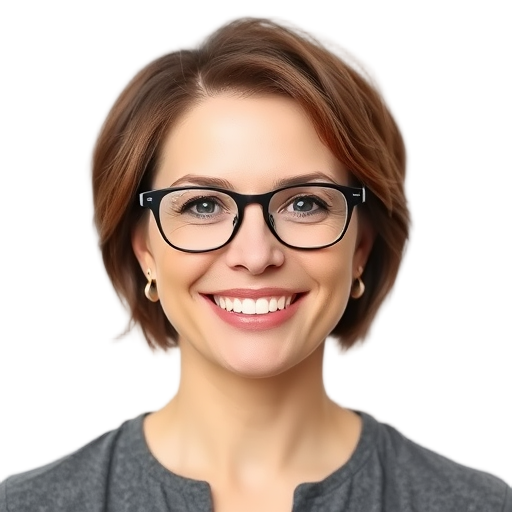 Een persoon glimlachend naar de camera met een witte achtergrond.