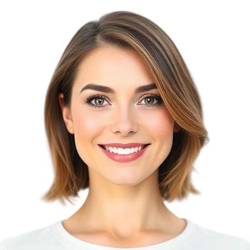A person smiling to the camera with a white background looking like