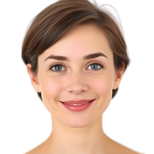 A person smiling to the camera with a white background looking like
