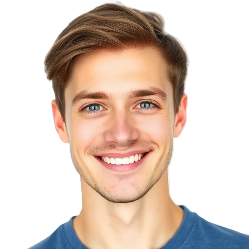 Een glimlachende persoon met een witte achtergrond.