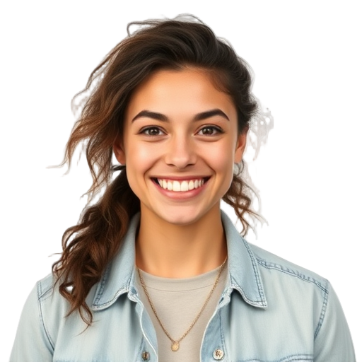 Een glimlachende persoon met een witte achtergrond.