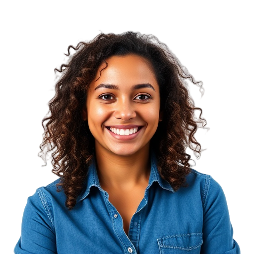 Een persoon glimlacht naar de camera met een witte achtergrond.