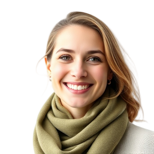 A person smiling to the camera with a white background looking like