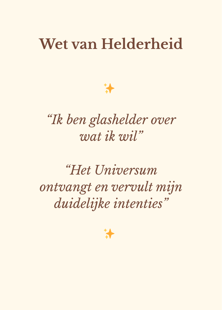 Wet van Helderheid - Manifestatiekaartje met affirmatie