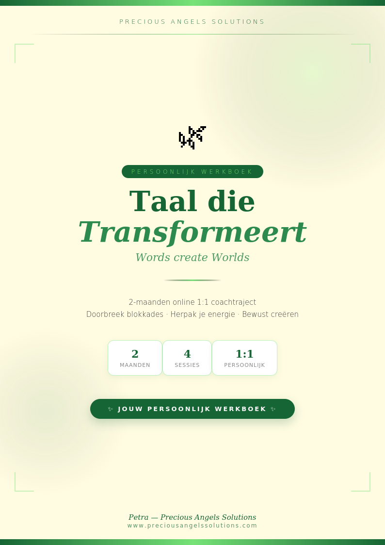 Voorblad 2-maandtraject Taal die Transformeert - Words create Worlds