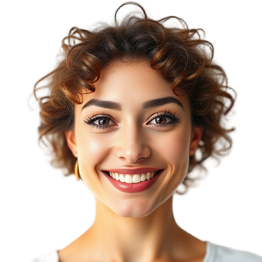 A woman smiling confidently to the camera with a soft white background looking like