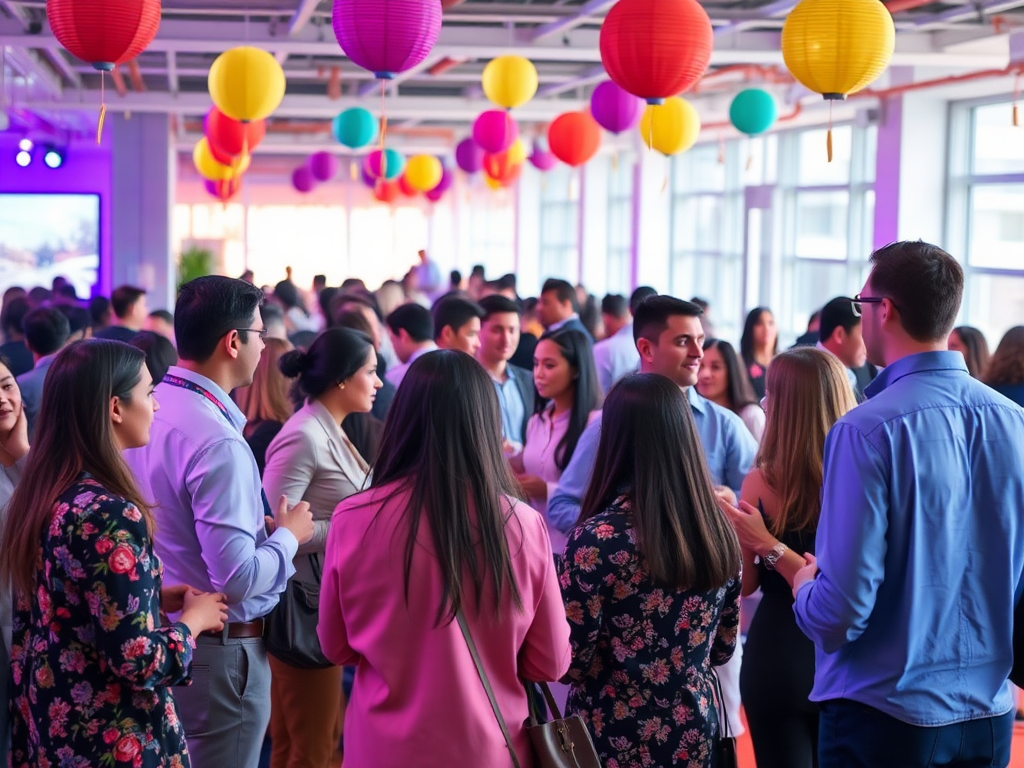 Een levendig netwerkevenement met diverse ondernemers in gesprek.