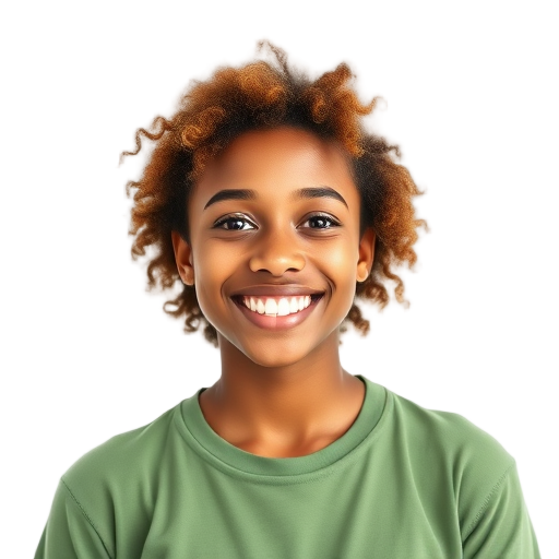 Een persoon die naar de camera lacht met een witte achtergrond.