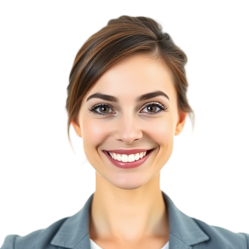 A person smiling to the camera with a white background looking like