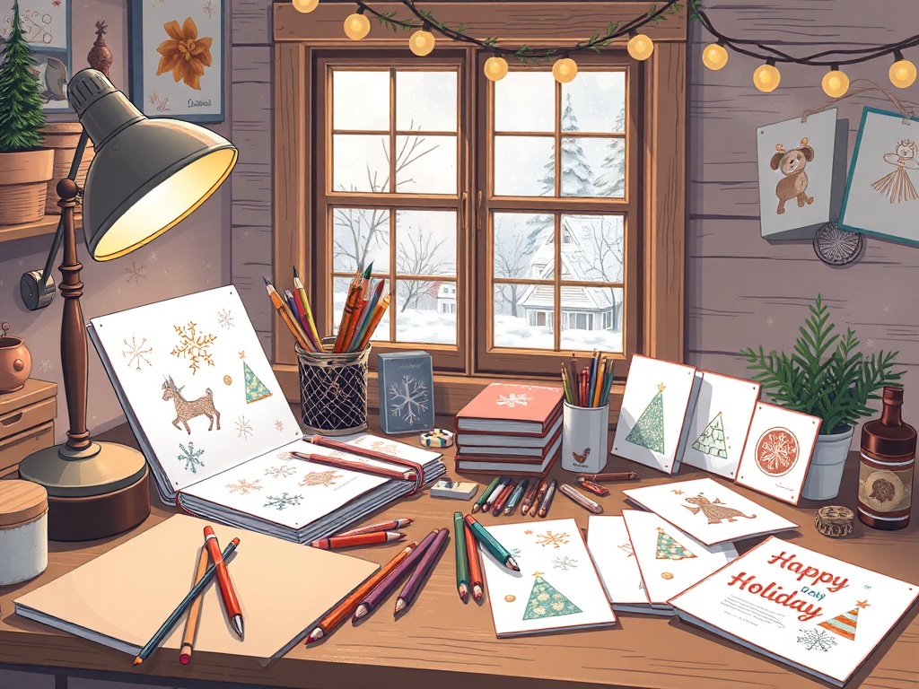 A cozy crafting scene