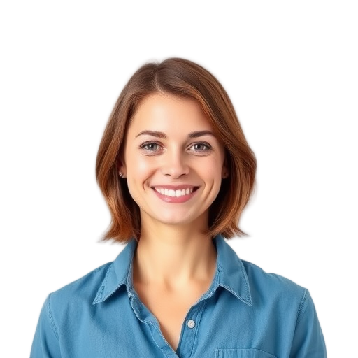 Een persoon glimlacht naar de camera met een witte achtergrond.