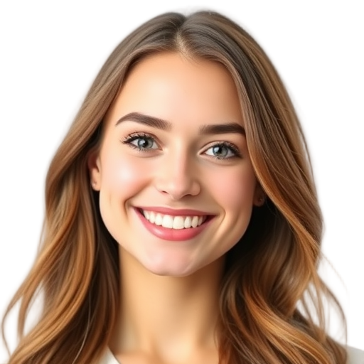 Een persoon die glimlacht naar de camera met een witte achtergrond.