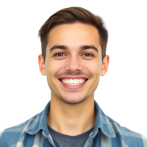 Een glimlachende persoon met een witte achtergrond.