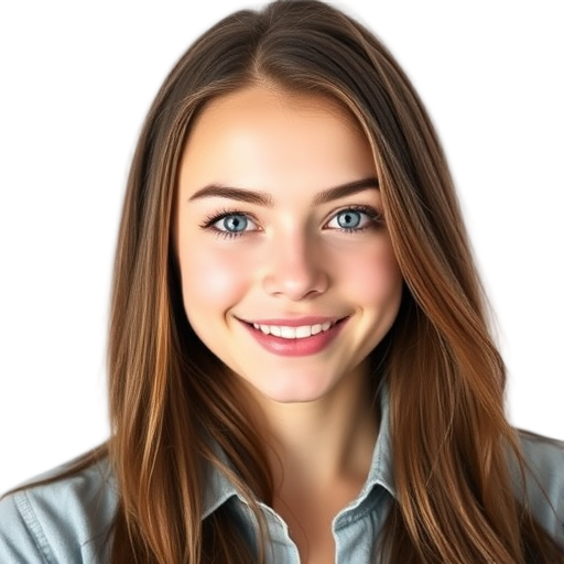 A person with long hair smiling at the camera.