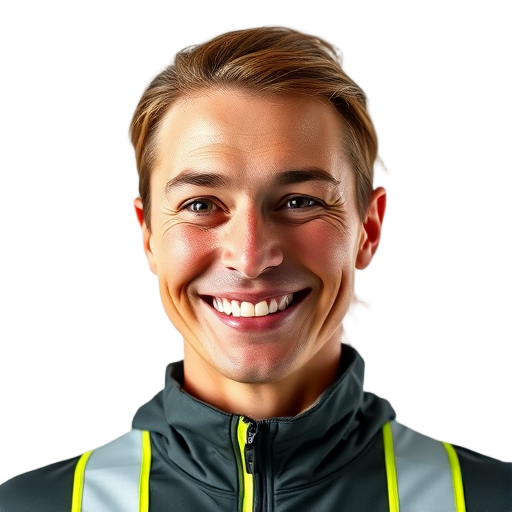 Een persoon die naar de camera glimlacht met een witte achtergrond.