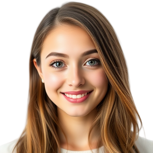 A person smiling to the camera with a white background looking like