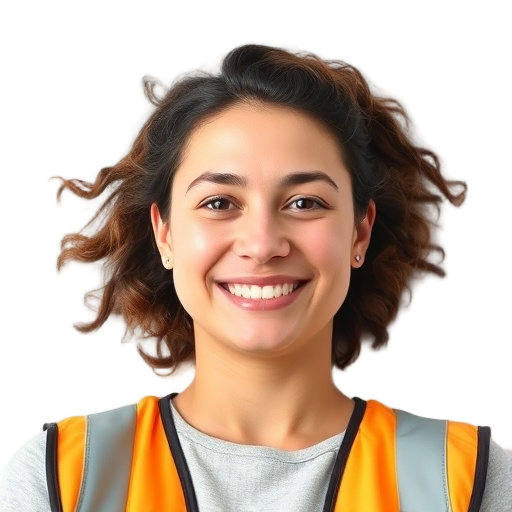 A person smiling to the camera with a white background looking like