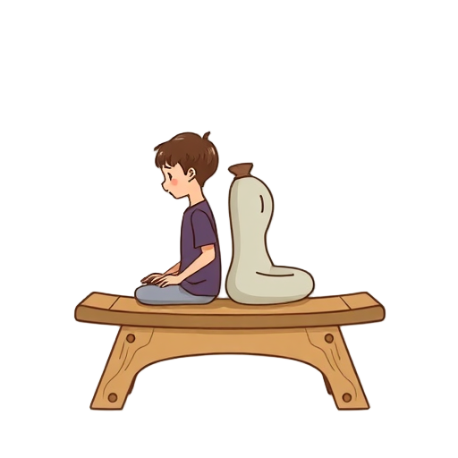 "handmade meditation bench" "comfortable sitting" "stable posture" "child and adult" "tilted pelvis" "relaxed shoulders" "unique design" "handcrafted" "intuitive drawing" "healing and wellness"