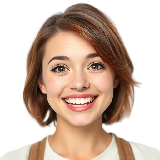 Een lachende persoon met een witte achtergrond.