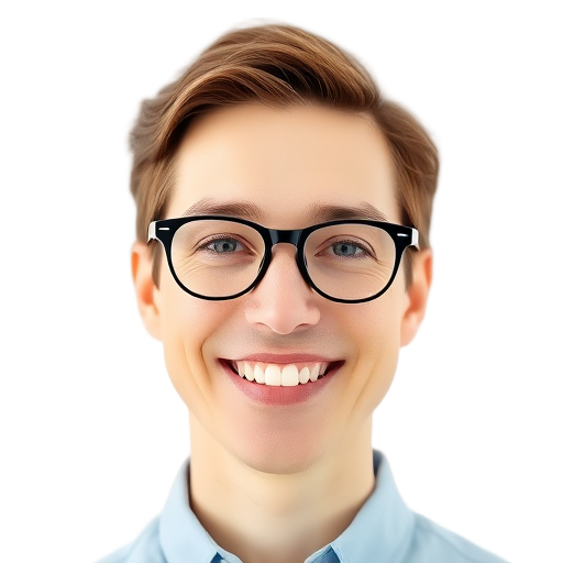 Een persoon glimlacht naar de camera met een witte achtergrond.