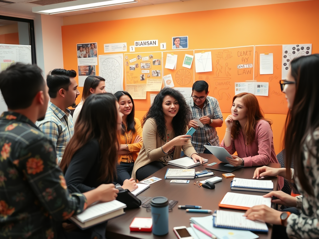 Een levendige workshop met diverse professionals in gesprek.