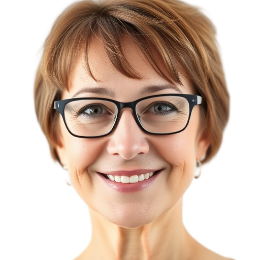 A person smiling to the camera with a white background looking like
