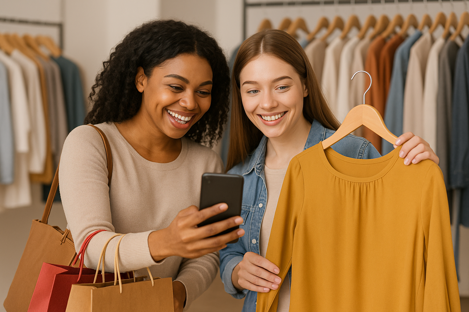 Vergelijk de kleur van het kledingstuk met de digitale waaier.