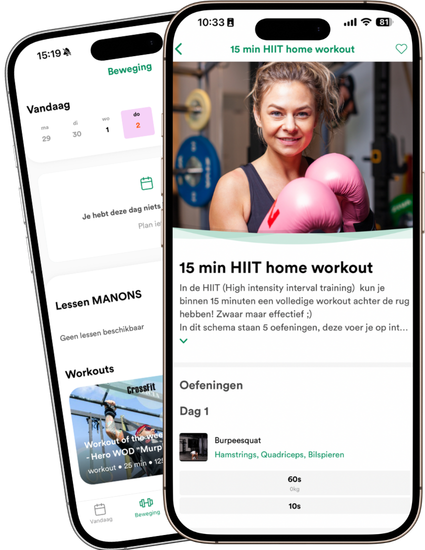 Mind & Body module in de Manons FIT app