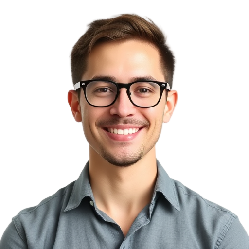 Een persoon die glimlacht naar de camera met een witte achtergrond.