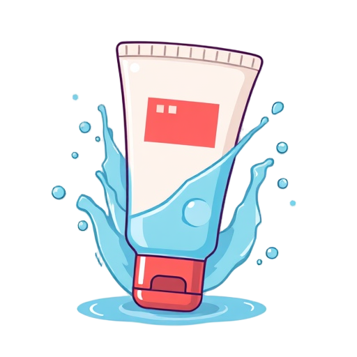 Verfrissende geltube met waterdruppels.