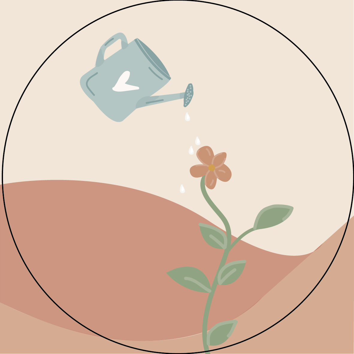 Illustratie Lief Leven plant water groei