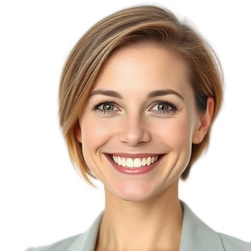 A person smiling to the camera with a white background looking like