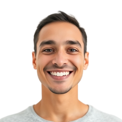 A person smiling to the camera with a white background looking like