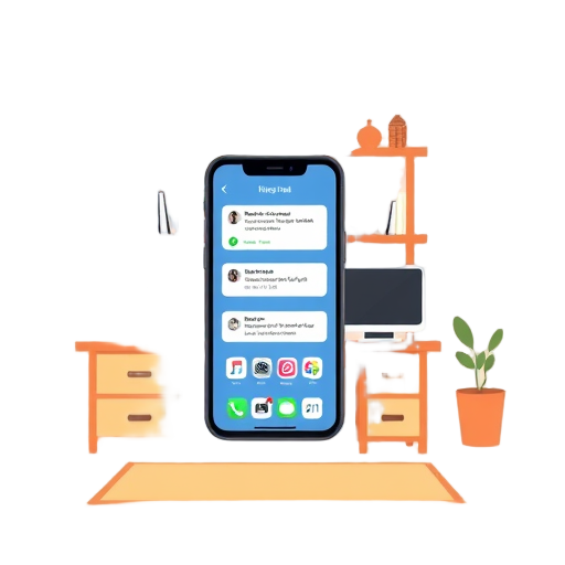 Een smartphone met meldingen in een georganiseerde kamer.