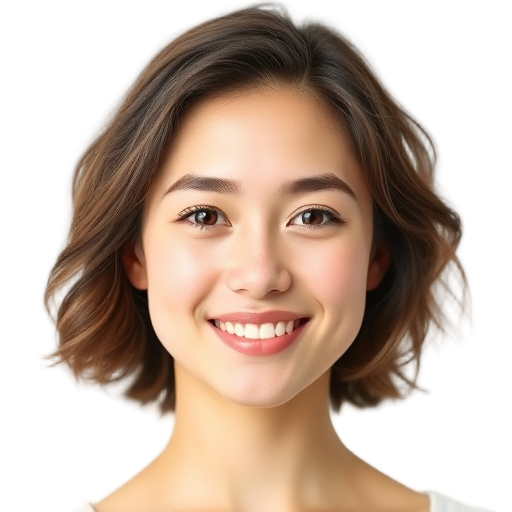 A person smiling to the camera with a white background looking like