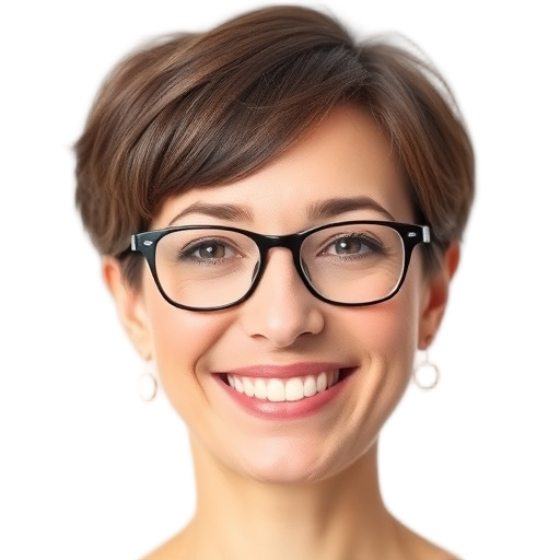 A person smiling to the camera with a white background looking like