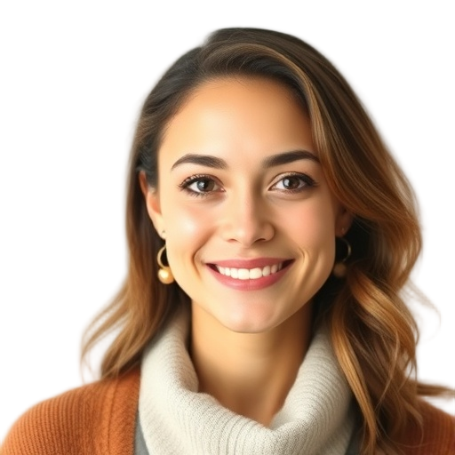 A person smiling to the camera with a white background looking like