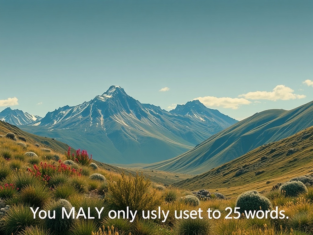 "Carefully describe an image in great detail that needs to generate, use quotes to split visual things." You MAY only use up to 25 words.