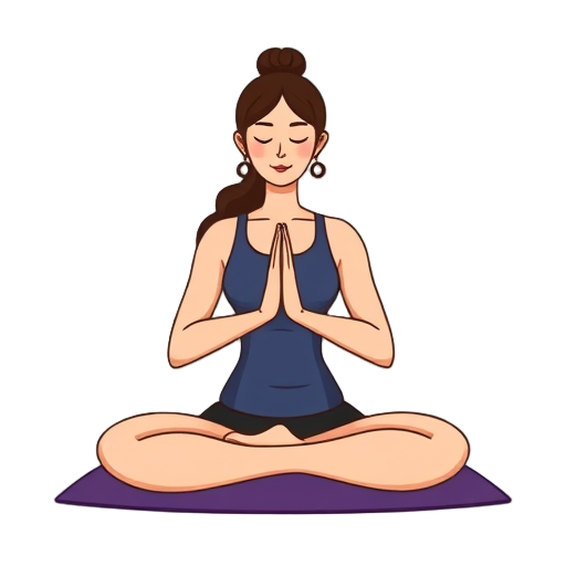 Vrouw in een serene yogahouding met meditatie.