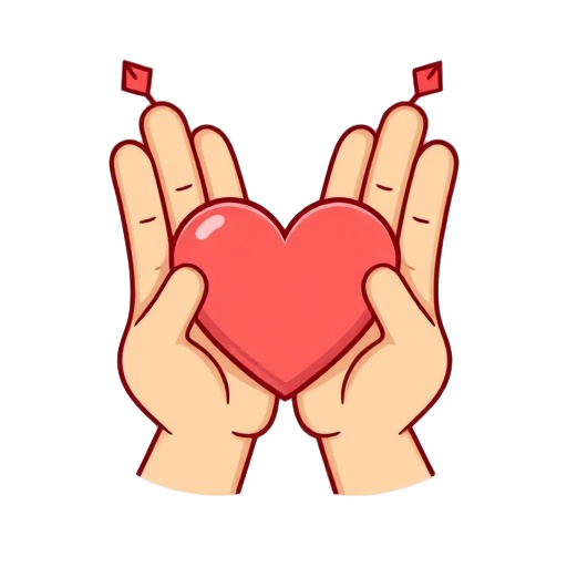 Carefree hands, split arrows, heart shield"