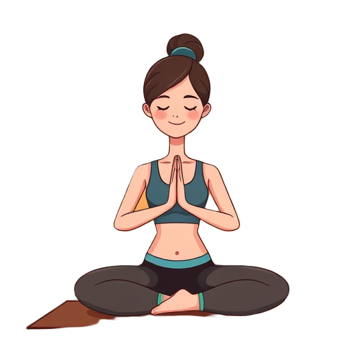 "woman" "yoga pose" "mat" "block" "calm face" "sunrise background"
