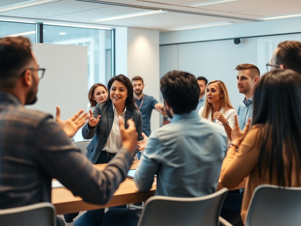 A dynamic workshop scene